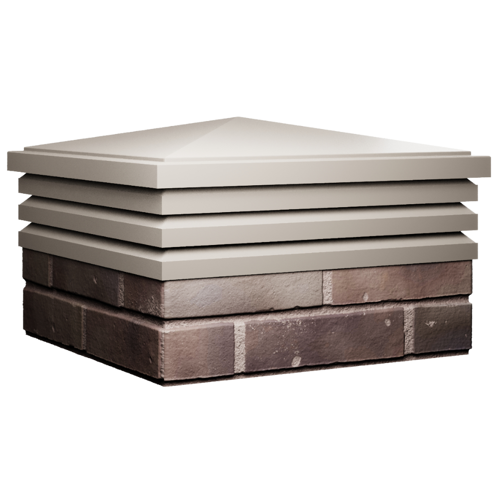 Колпак Zking Бона ХайТек Бежевый на столб 2х2 кирпича (513х513мм) в Туринске фото