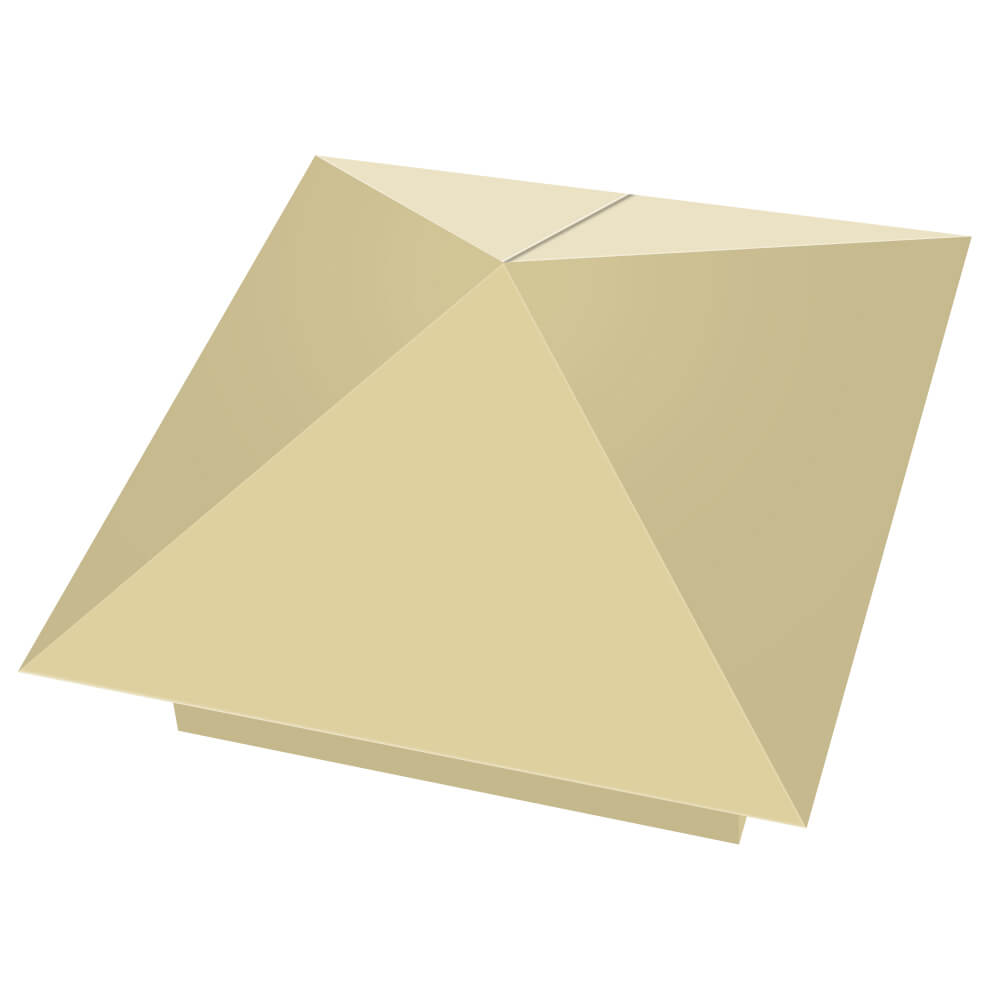 Колпак металлический 400х400мм RAL1014 Бежевый заборный Туринск фото