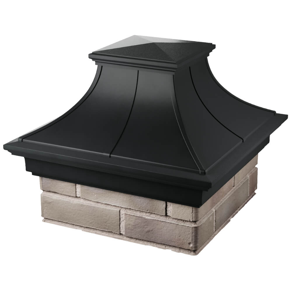 Колпак Zking Монблан Премиум Черный на столб 1.5х1.5 кирпича (385х385мм) в Туринске фото