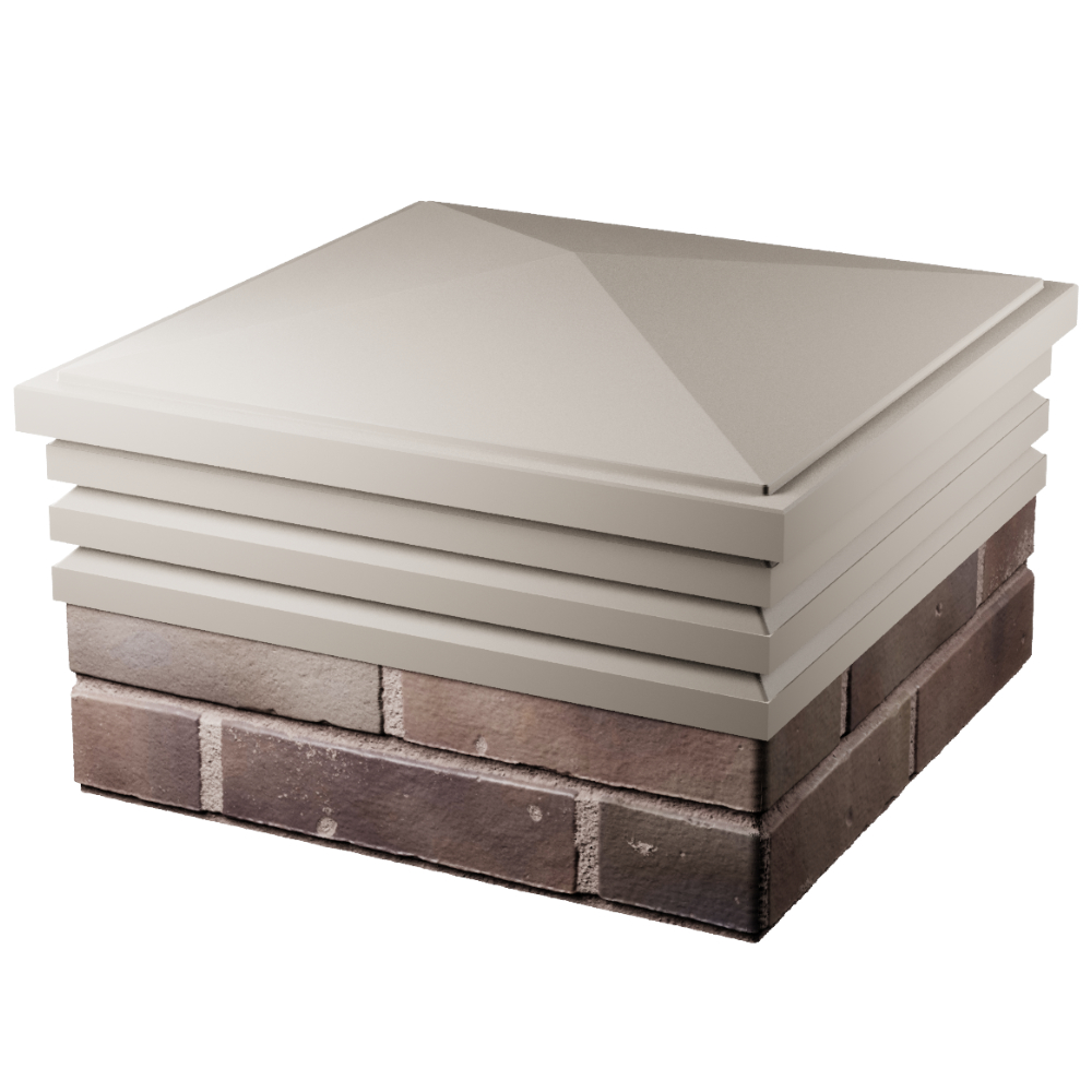 Колпак Zking Бона ХайТек Бежевый на столб 2х2 кирпича (513х513мм) в Туринске фото