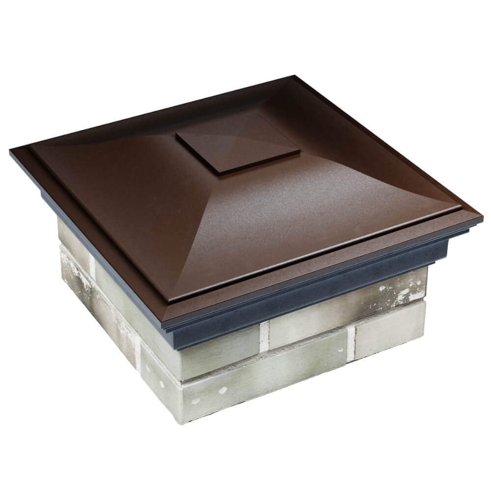 Колпак Zking Монблан Коричневый на столб 1.5х1.5 кирпича (385х385мм) в Туринске фото