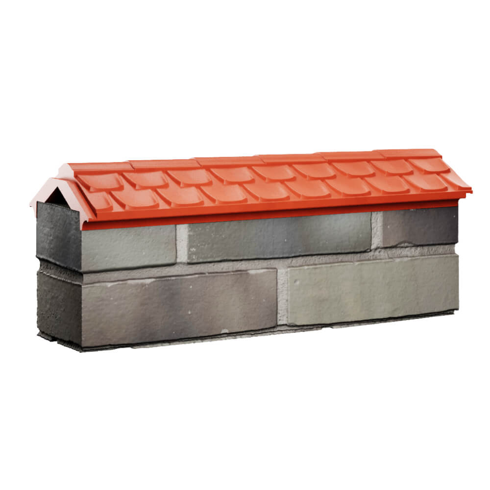 Парапет Zking Эльбрус Красный с посадкой на 0.5 кирпича (130мм) Туринск фото