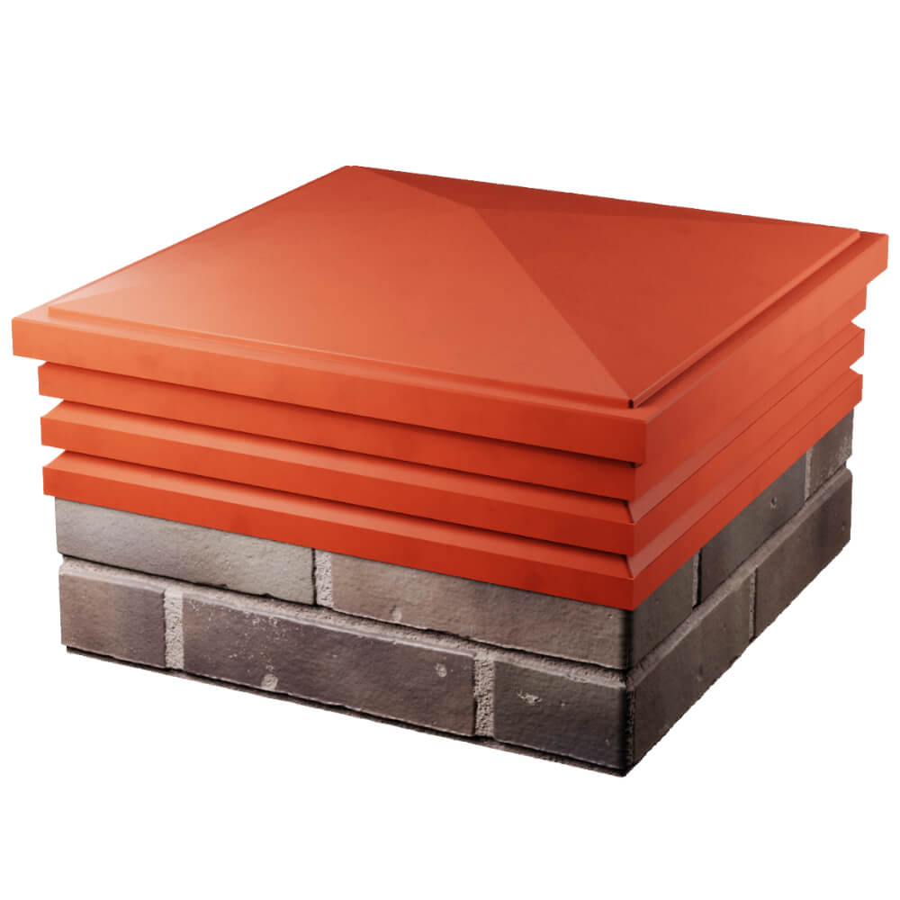 Колпак Zking Бона ХайТек Красный на столб 2х2 кирпича (513х513мм) в Туринске фото