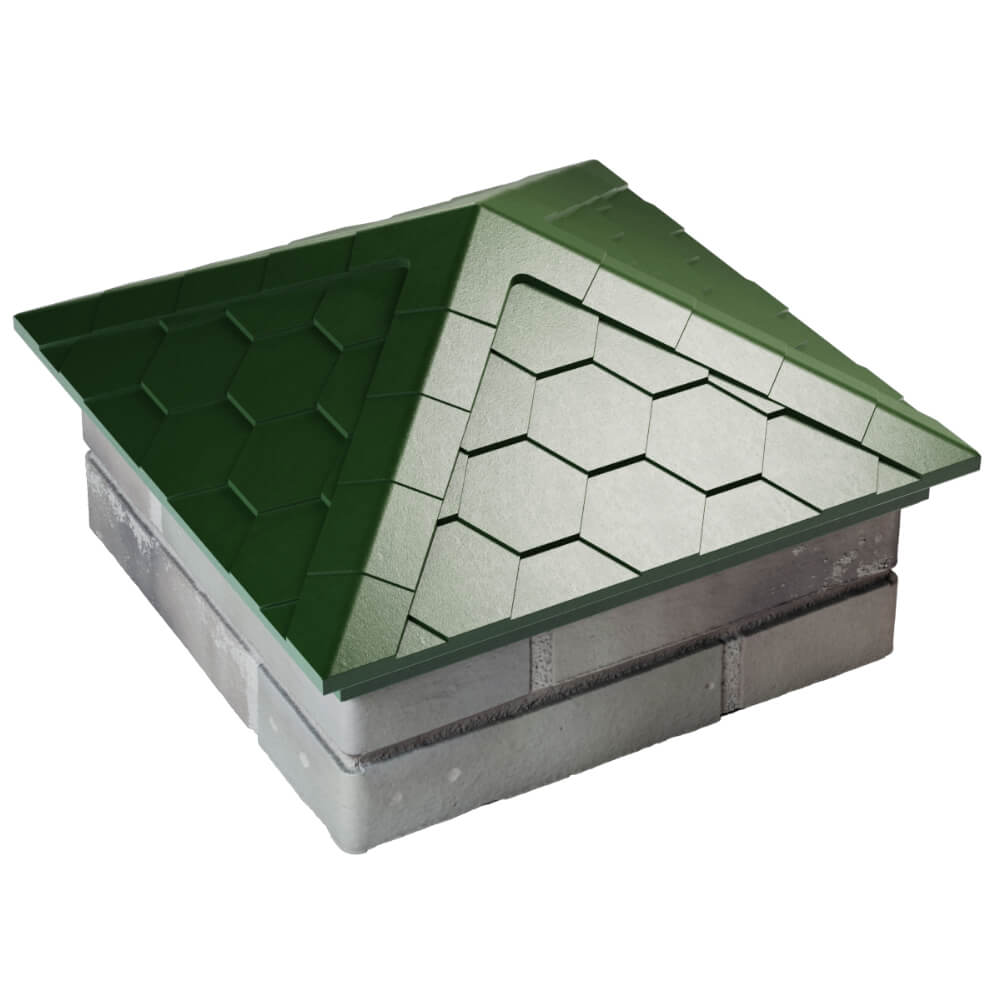 Колпак Zking Эверест Зеленый на столб 1.5х1.5 кирпича (390х390мм) в Туринске фото