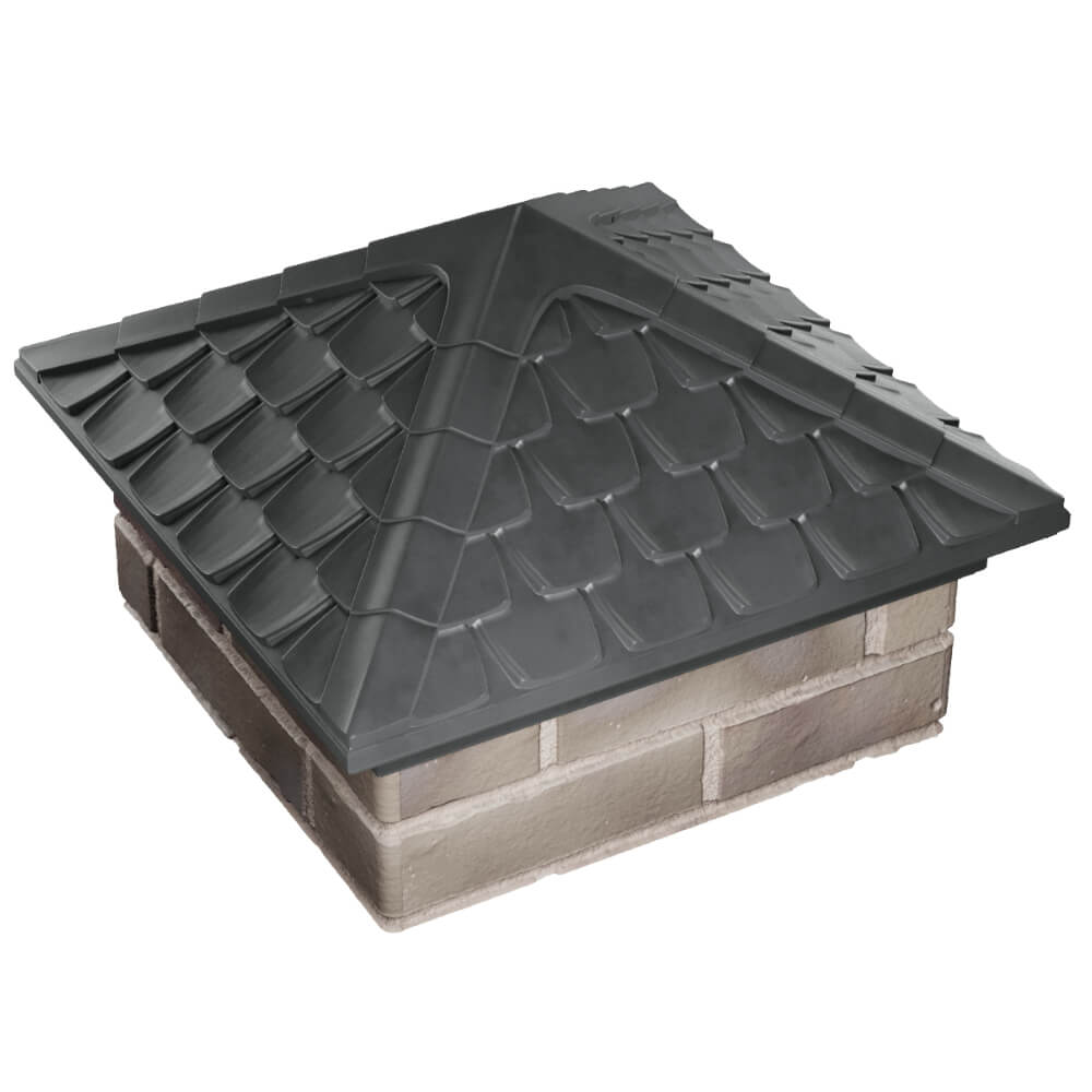 Колпак Zking Эльбрус Серый на столб 1.5х1.5 кирпича (385х385мм) в Туринске фото