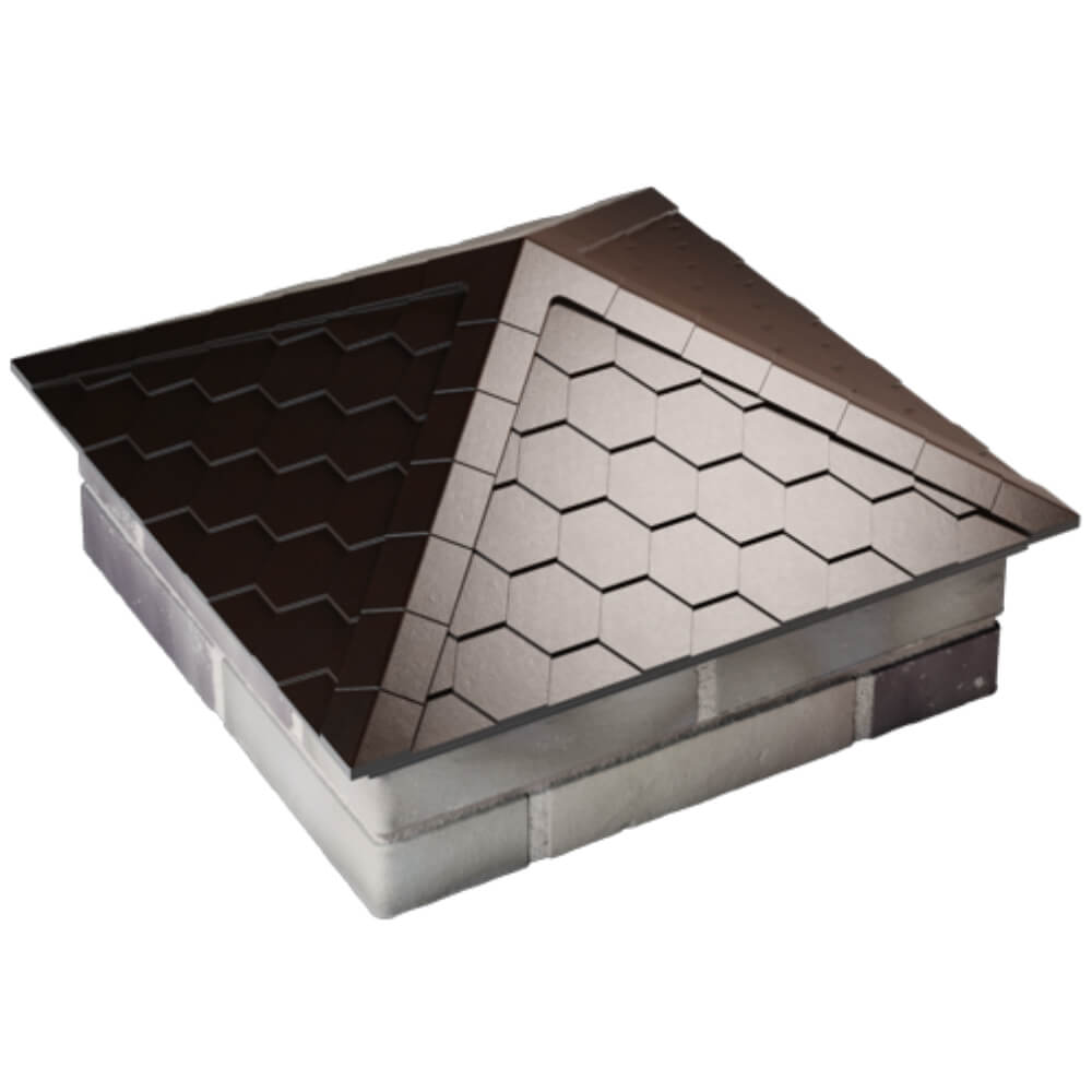 Колпак Zking Эверест Коричневый на столб 2х2 кирпича (535х535мм) Туринск фото
