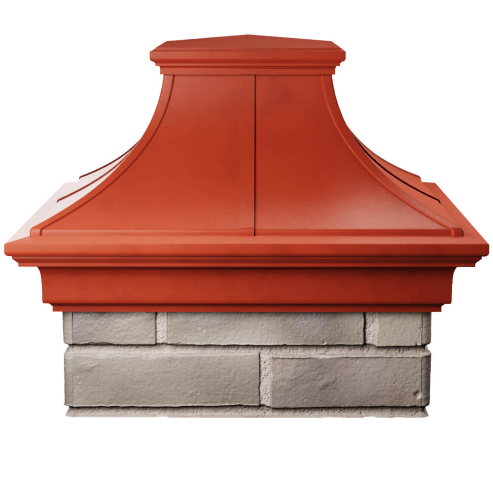 Колпак Zking Монблан Премиум Красный на столб 1.5х1.5 кирпича (385х385мм) Туринск фото