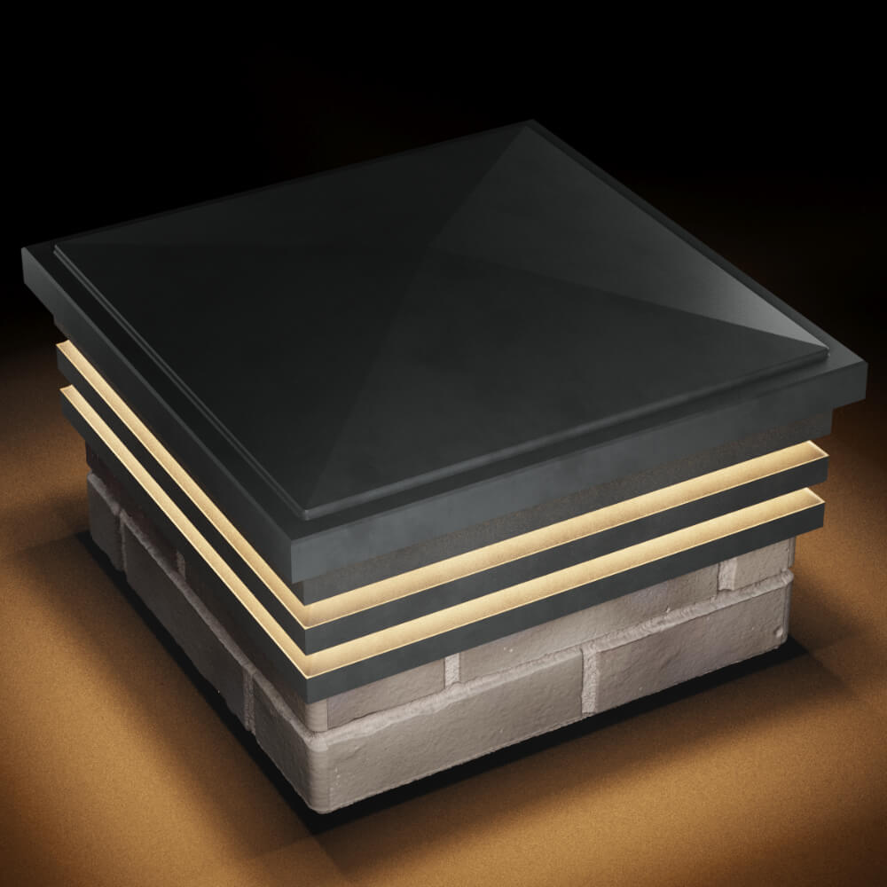 Колпак Zking Бона ХайТек Серый на столб 1.5х1.5 кирпича (385х385мм) с подсветкой в Туринске фото