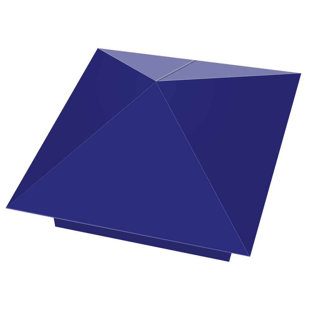 Колпак металлический 400х400мм RAL5002 Синий Ультрамарин заборный Туринск фото