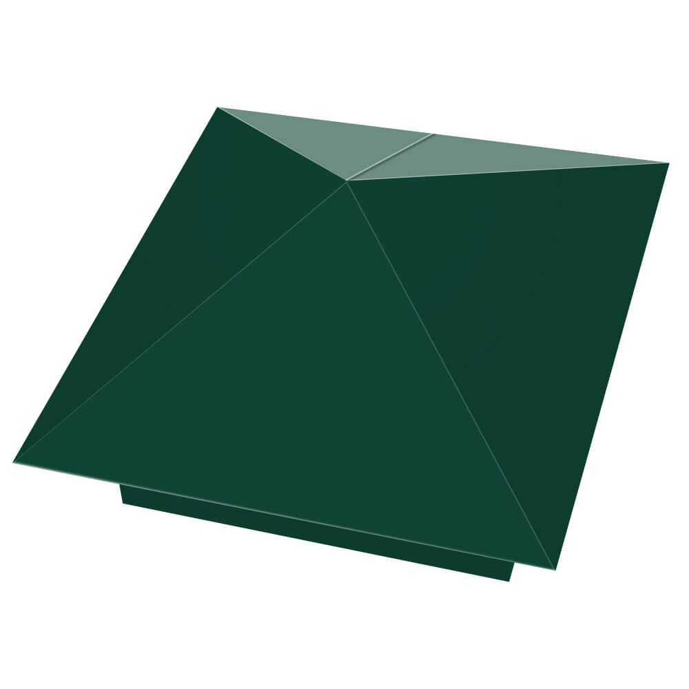 Колпак металлический 390х390мм RAL6005 Зеленый Мох заборный Туринск фото