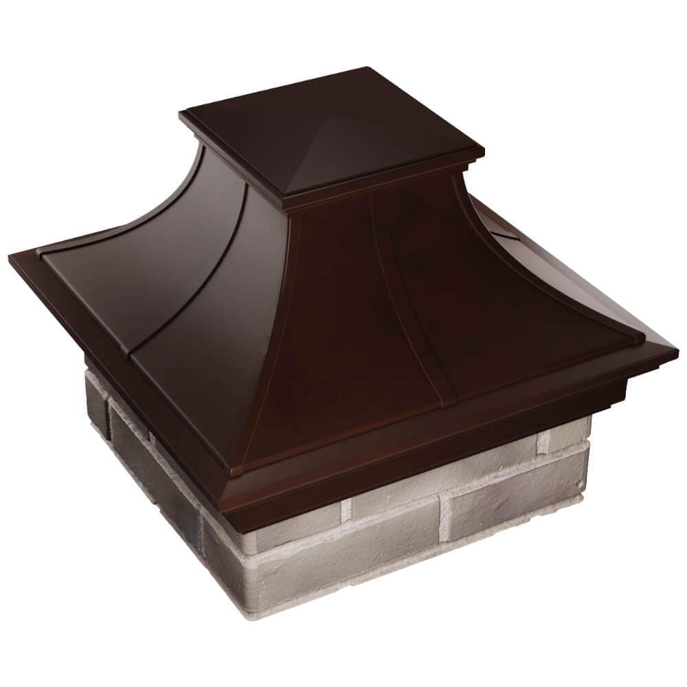 Колпак Zking Монблан Премиум Коричневый на столб 1.5х1.5 кирпича (385х385мм) в Туринске фото