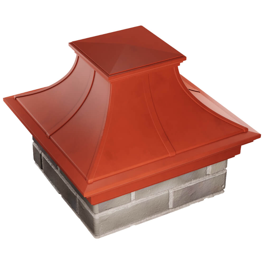 Колпак Zking Монблан Премиум Красный на столб 1.5х1.5 кирпича (385х385мм) в Туринске фото