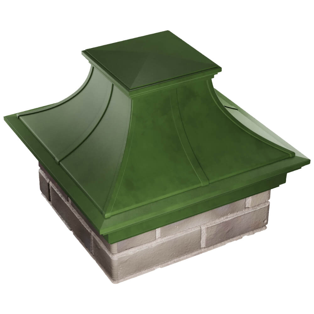 Колпак Zking Монблан Премиум Зеленый на столб 1.5х1.5 кирпича (385х385мм) в Туринске фото