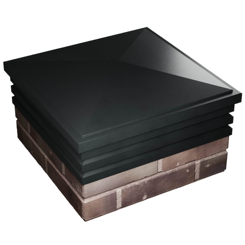 Колпак Zking Бона ХайТек Черный на столб 2х2 кирпича (513х513мм) в Туринске фото