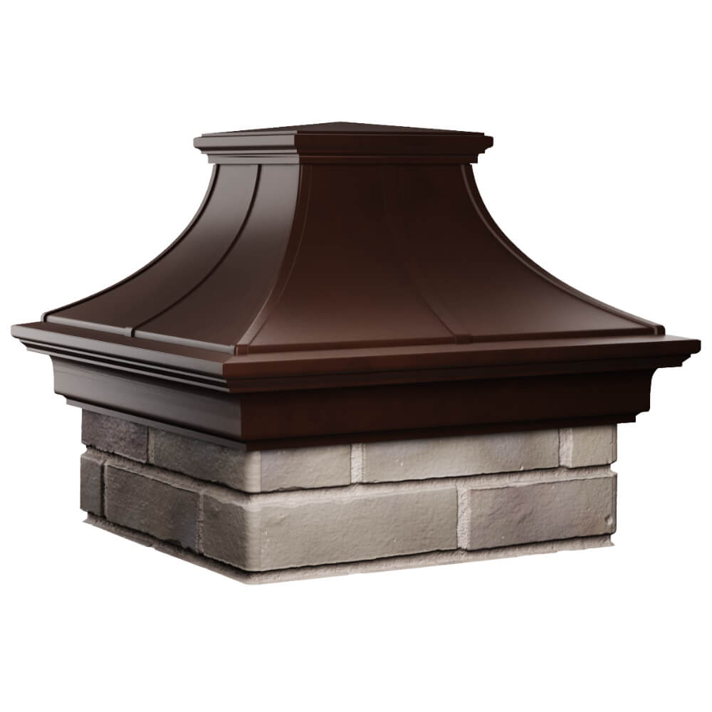 Колпак Zking Монблан Премиум Коричневый на столб 1.5х1.5 кирпича (385х385мм) в Туринске фото