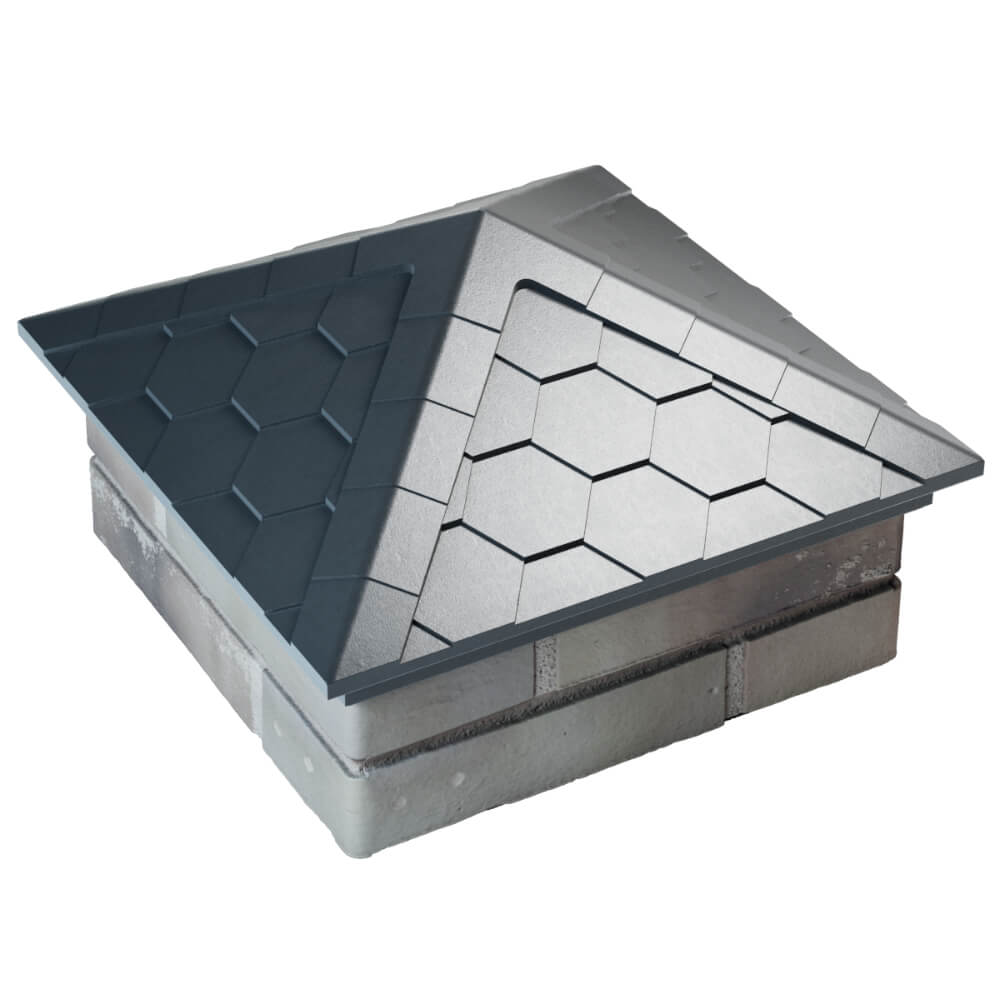 Колпак Zking Эверест Серый на столб 1.5х1.5 кирпича (390х390мм) в Туринске фото