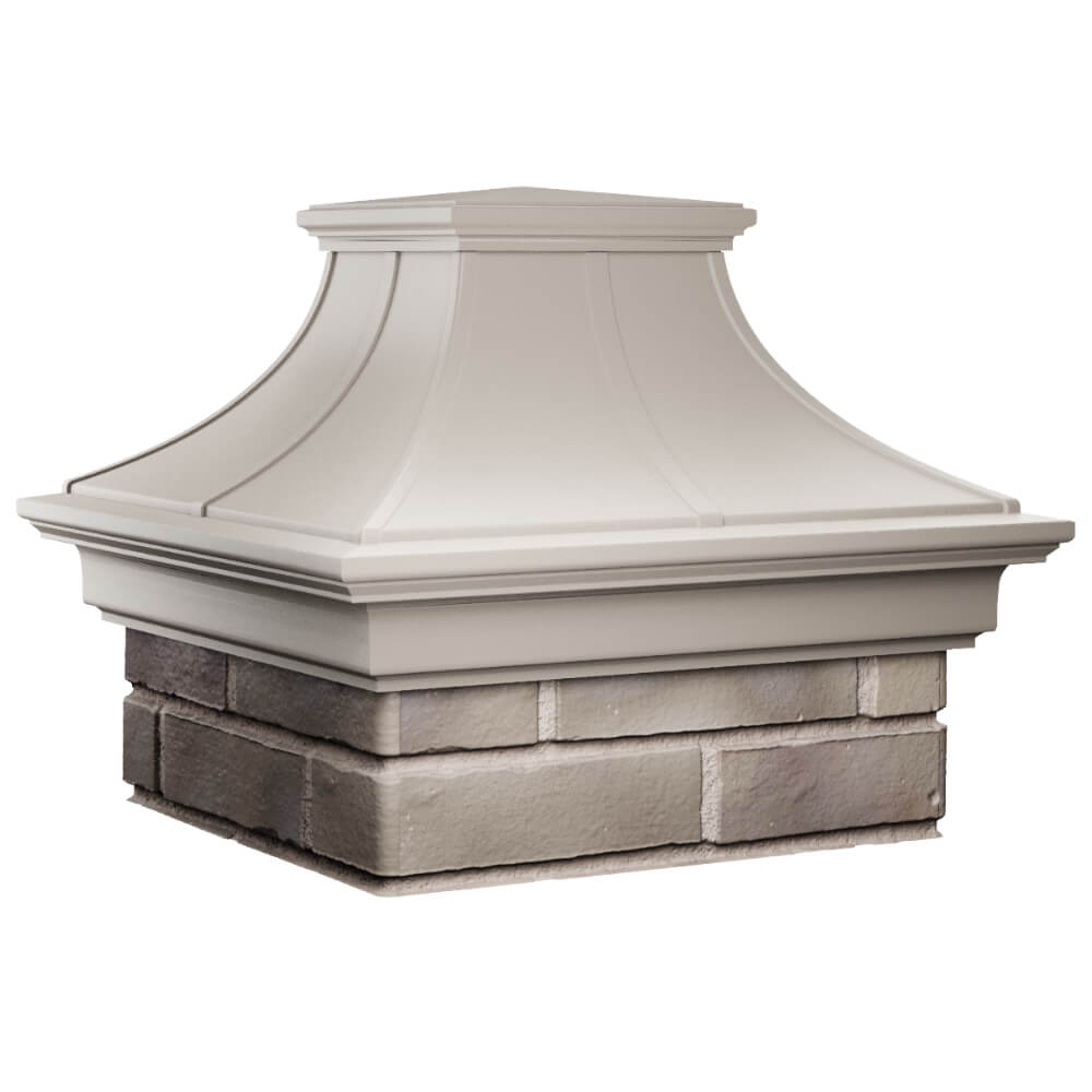 Колпак Zking Монблан Премиум Бежевый на столб 1.5х1.5 кирпича (385х385мм) в Туринске фото