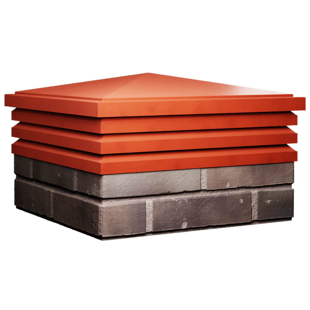 Колпак Zking Бона ХайТек Красный на столб 2х2 кирпича (513х513мм) в Туринске фото