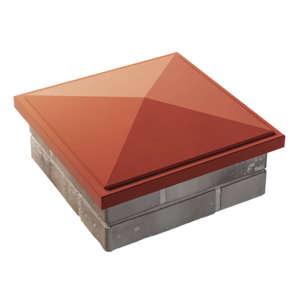 Колпак Zking БонаМоно Красный на столб 1.5х1.5 кирпича (385х385, 400х400мм) в Туринске фото