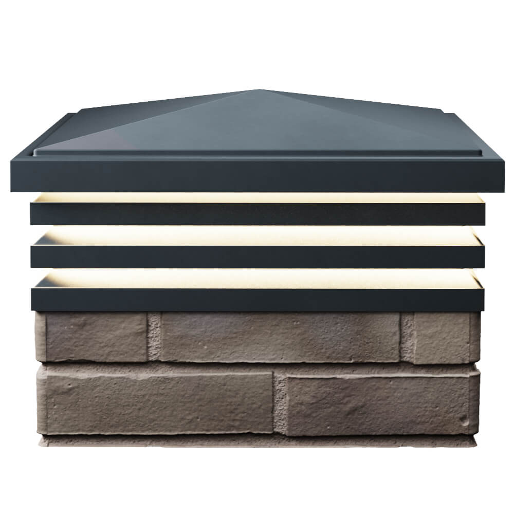 Колпак Zking Бона ХайТек Серый на столб 1.5х1.5 кирпича (385х385мм) с подсветкой в Туринске фото