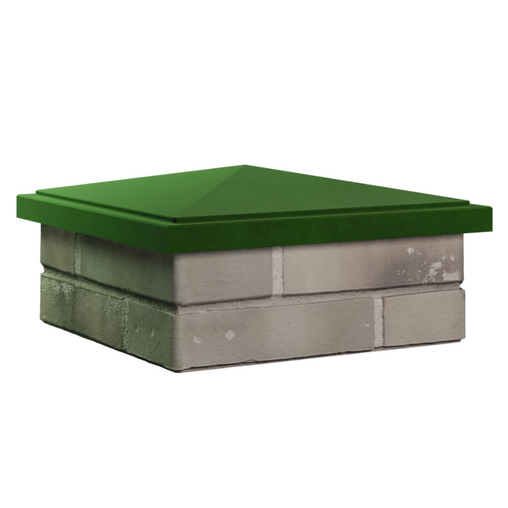 Колпак Zking БонаМоно Зеленый на столб 1.5х1.5 кирпича (385х385, 400х400мм) в Туринске фото