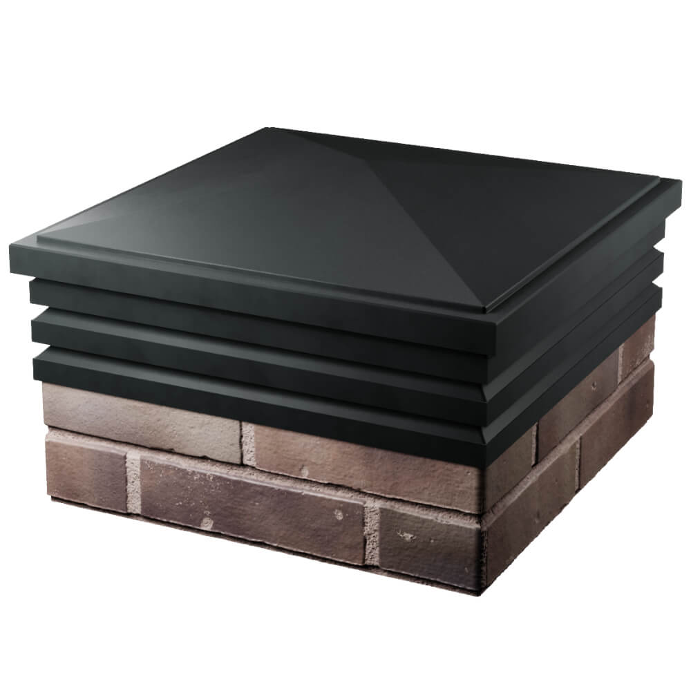 Колпак Zking Бона ХайТек Черный на столб 2х2 кирпича (513х513мм) в Туринске фото