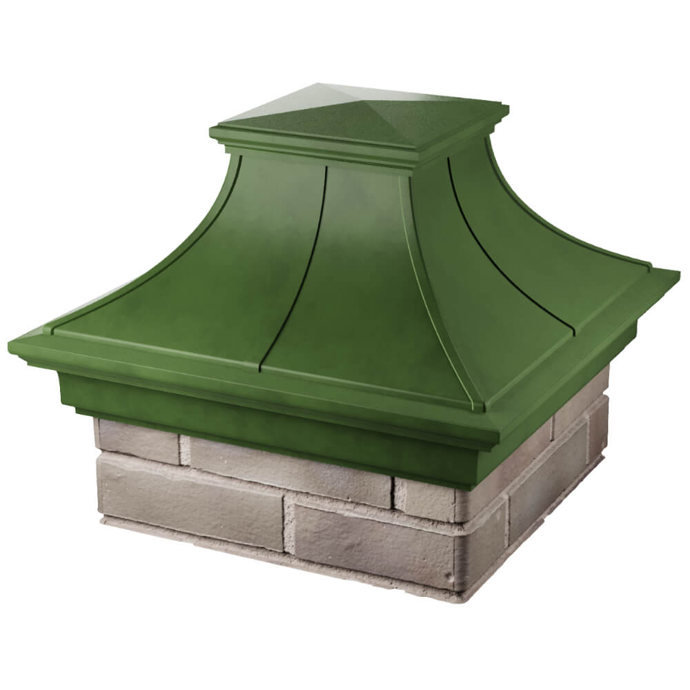 Колпак Zking Монблан Премиум Зеленый на столб 1.5х1.5 кирпича (385х385мм) в Туринске фото