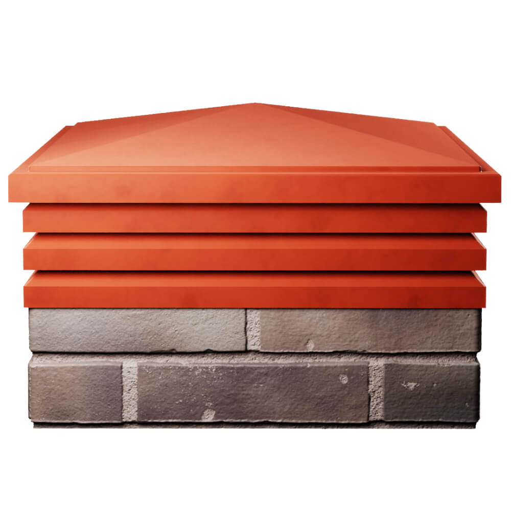 Колпак Zking Бона ХайТек Красный на столб 2х2 кирпича (513х513мм) Туринск фото