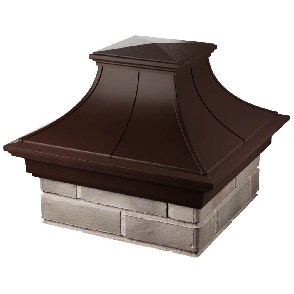 Колпак Zking Монблан Премиум Коричневый на столб 1.5х1.5 кирпича (385х385мм) в Туринске фото