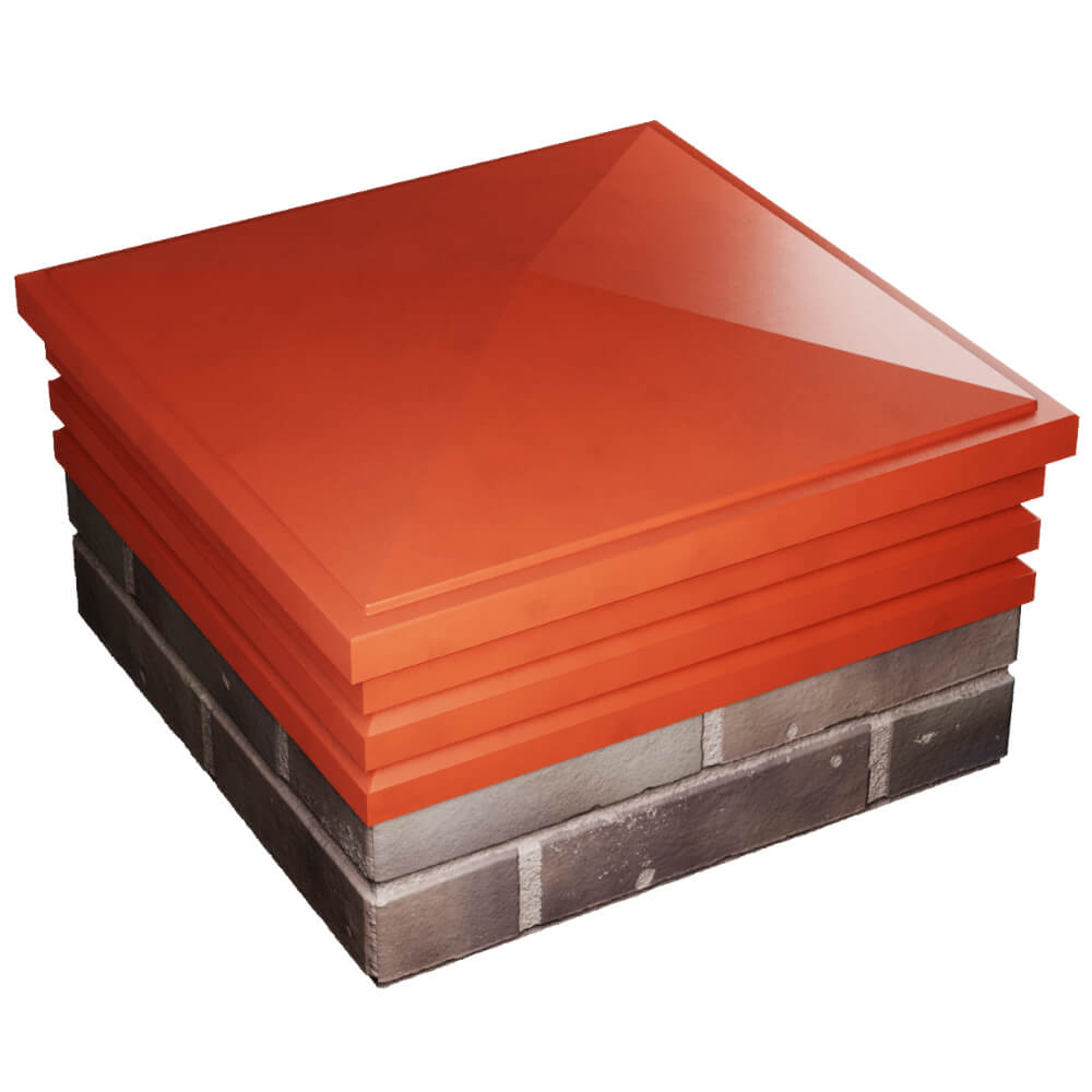 Колпак Zking Бона ХайТек Красный на столб 2х2 кирпича (513х513мм) в Туринске фото