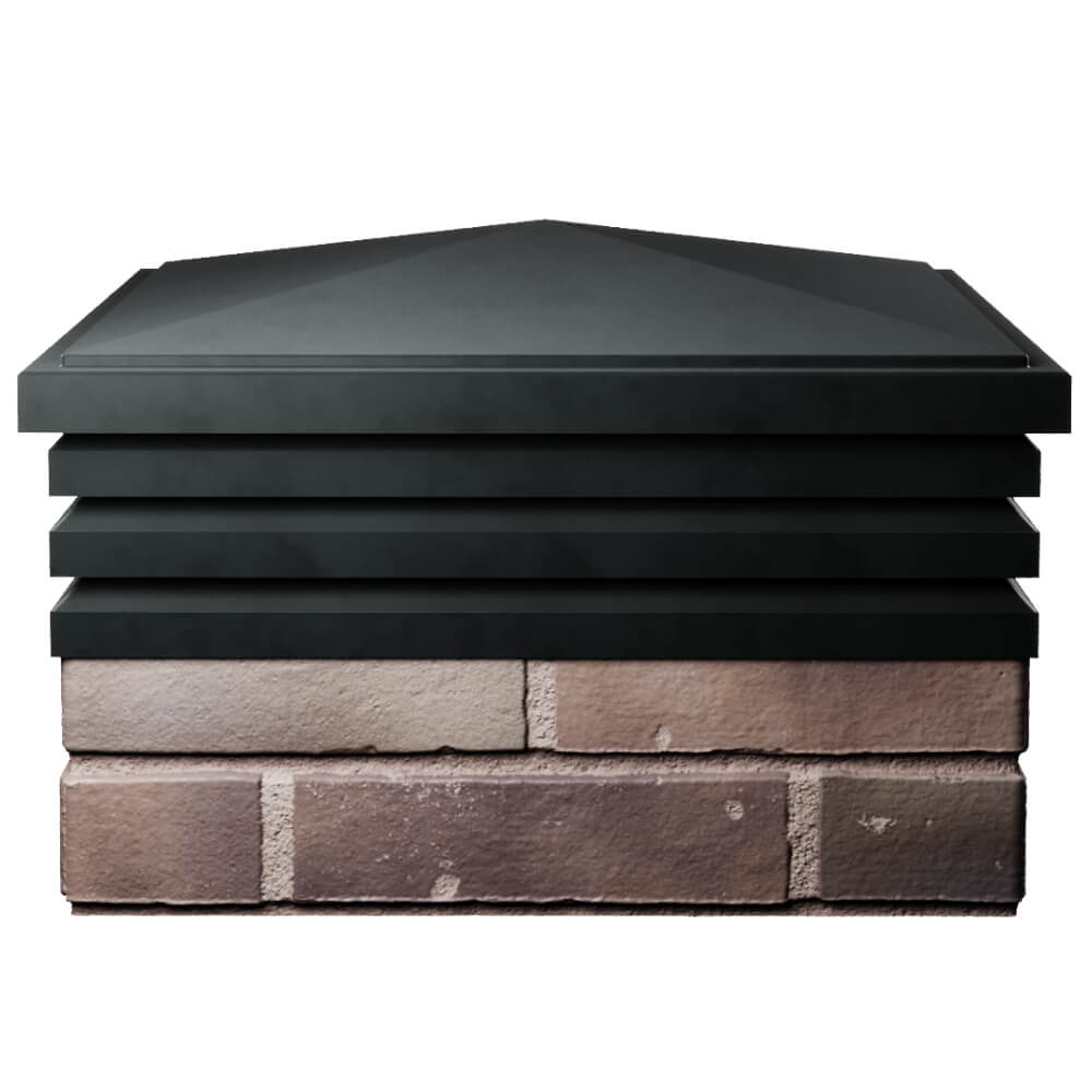 Колпак Zking Бона ХайТек Черный на столб 2х2 кирпича (513х513мм) Туринск фото