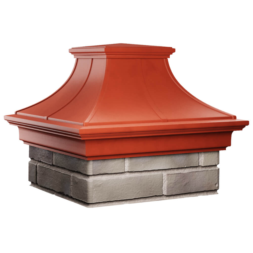 Колпак Zking Монблан Премиум Красный на столб 1.5х1.5 кирпича (385х385мм) в Туринске фото