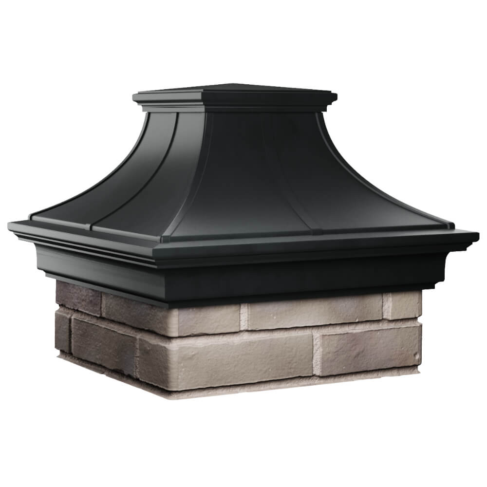 Колпак Zking Монблан Премиум Черный на столб 1.5х1.5 кирпича (385х385мм) в Туринске фото