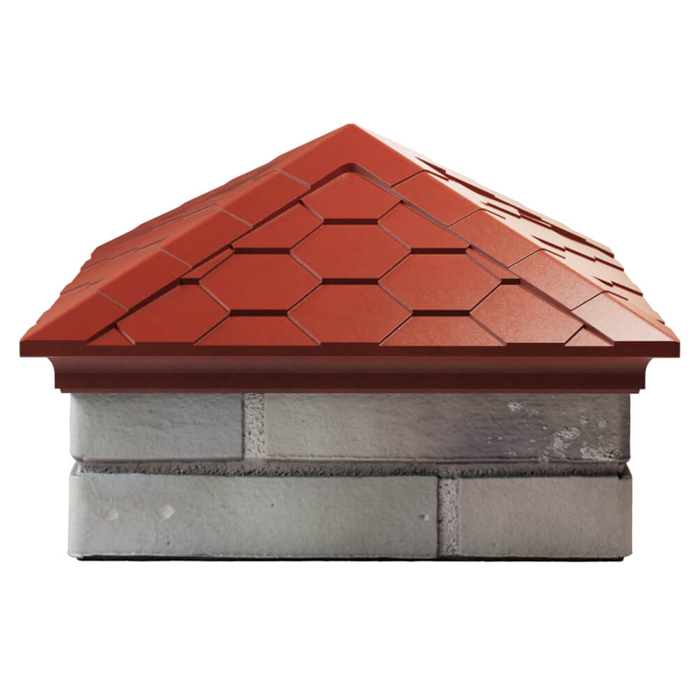 Колпак Zking Эверест Красный на столб 1.5х1.5 кирпича (390х390мм) Туринск фото