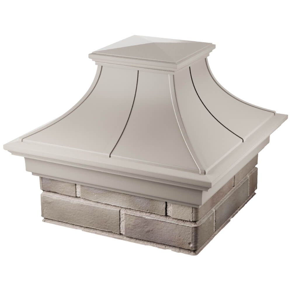 Колпак Zking Монблан Премиум Бежевый на столб 1.5х1.5 кирпича (385х385мм) в Туринске фото