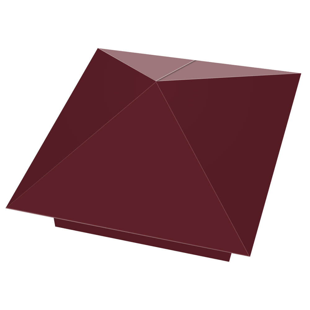 Колпак металлический 390х390мм RAL3005 Красное Вино заборный Туринск фото