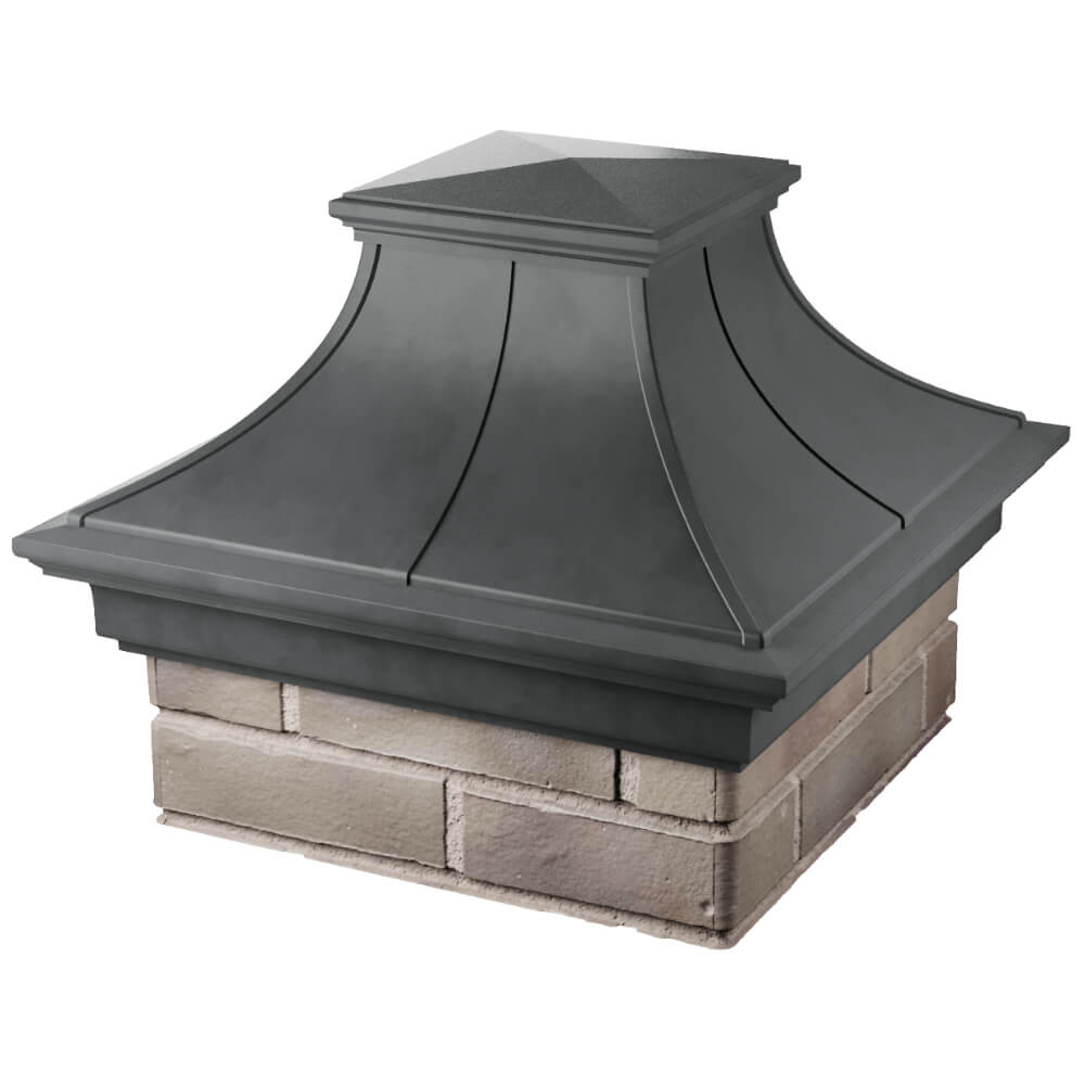 Колпак Zking Монблан Премиум Серый на столб 1.5х1.5 кирпича (385х385мм) в Туринске фото