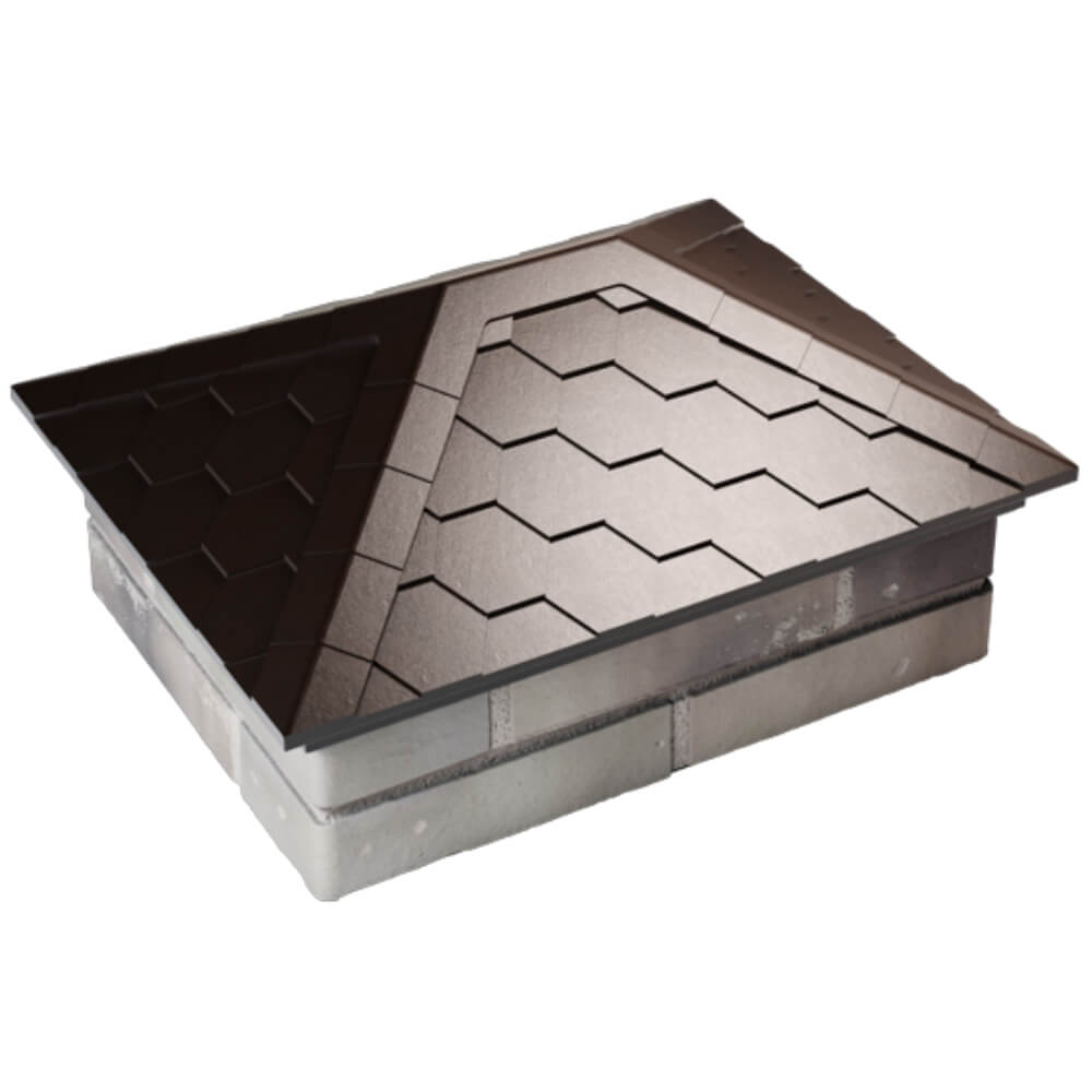 Колпак Zking Эверест Коричневый на столб 2х1.5 кирпича (520х390мм) Туринск фото