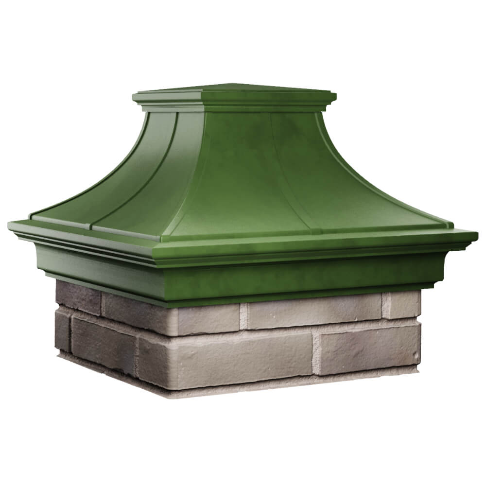 Колпак Zking Монблан Премиум Зеленый на столб 1.5х1.5 кирпича (385х385мм) в Туринске фото