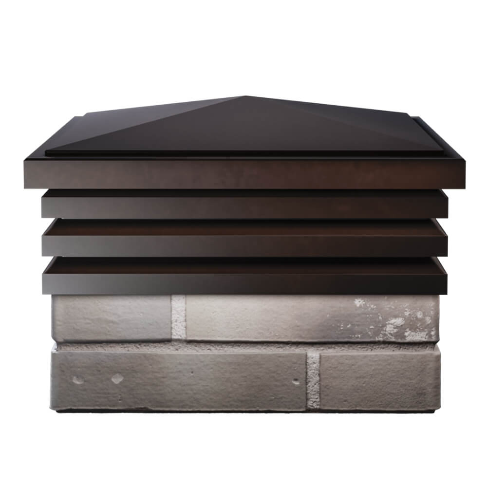 Колпак Zking Бона ХайТек Коричневый на столб 1.5х1.5 кирпича (385х385мм) Туринск фото