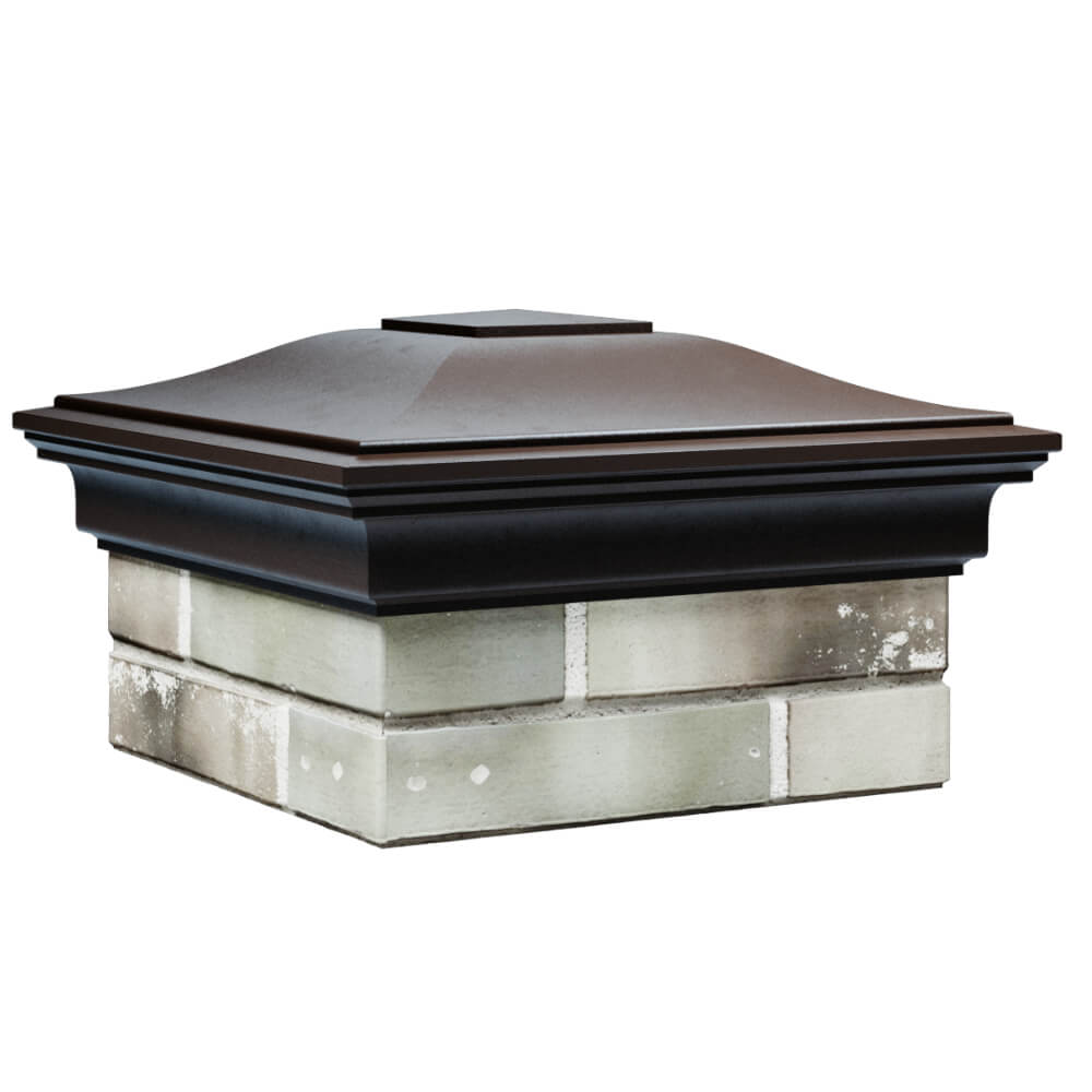 Колпак Zking Монблан Коричневый на столб 1.5х1.5 кирпича (385х385мм) в Туринске фото