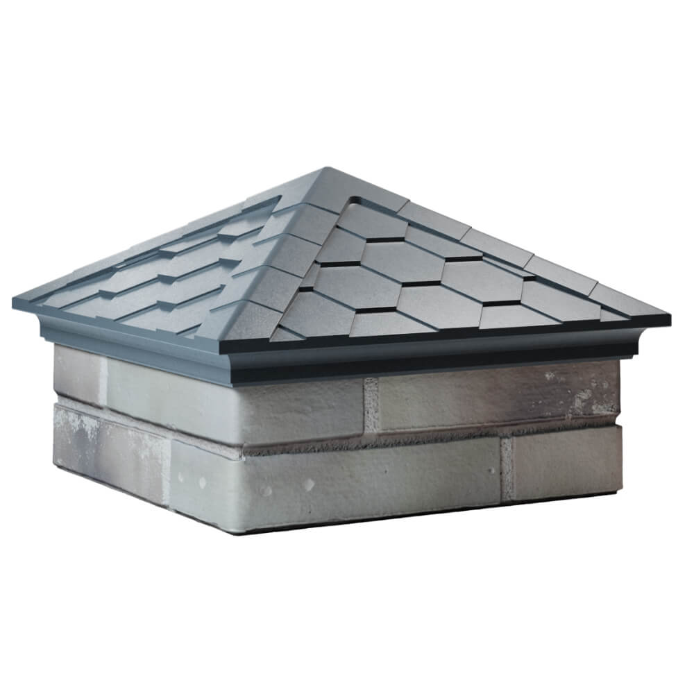 Колпак Zking Эверест Серый на столб 1.5х1.5 кирпича (390х390мм) в Туринске фото