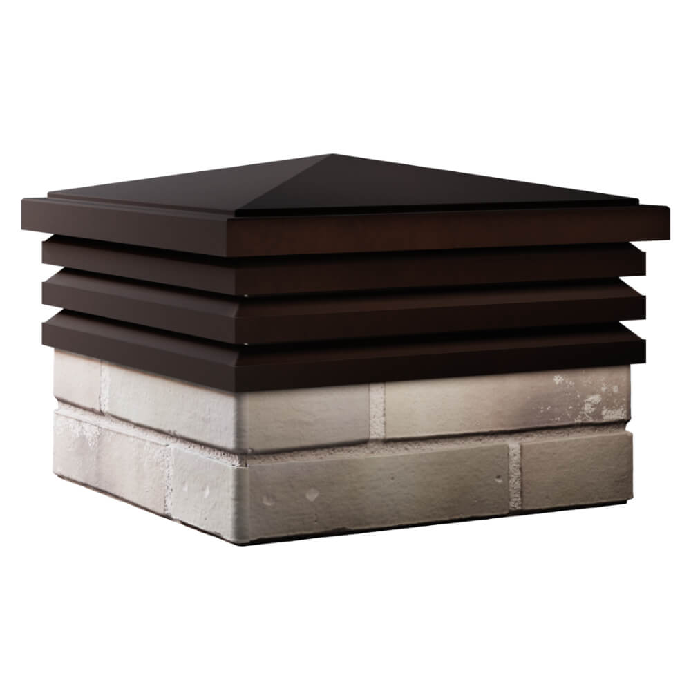 Колпак Zking Бона ХайТек Коричневый на столб 1.5х1.5 кирпича (385х385мм) в Туринске фото